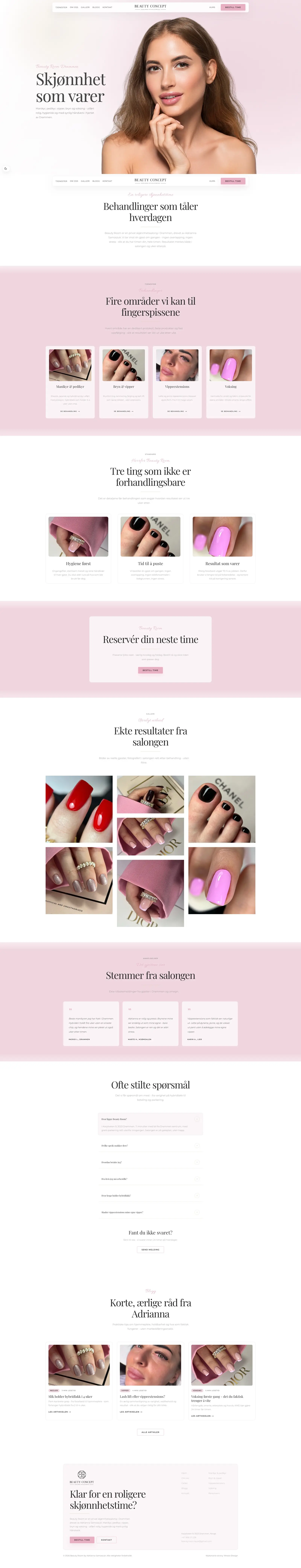 Beauty Room Drammen - widok desktop