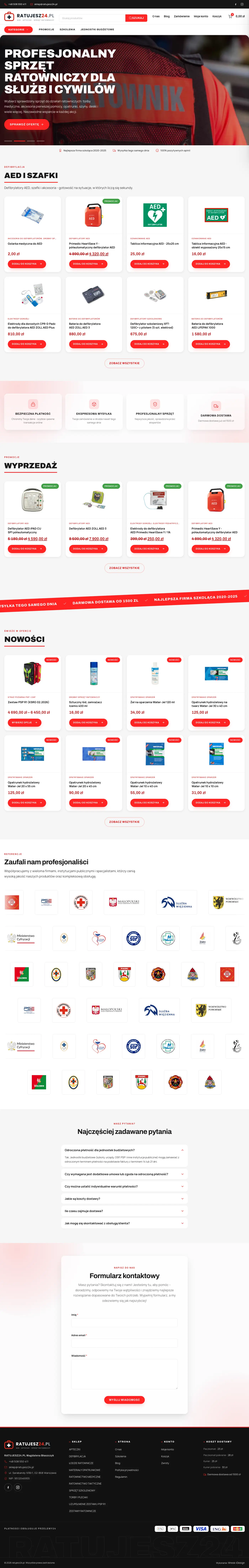 Ratujesz24 - sklep ze sprzętem ratowniczym - widok desktop